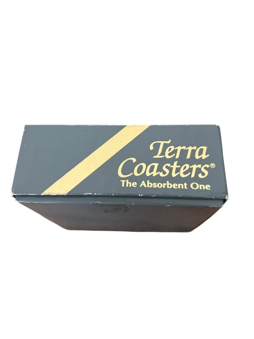 Vtg Terra Coasters Absorbent Stone Coaster Set Of 4 Shell Design Cork Backing